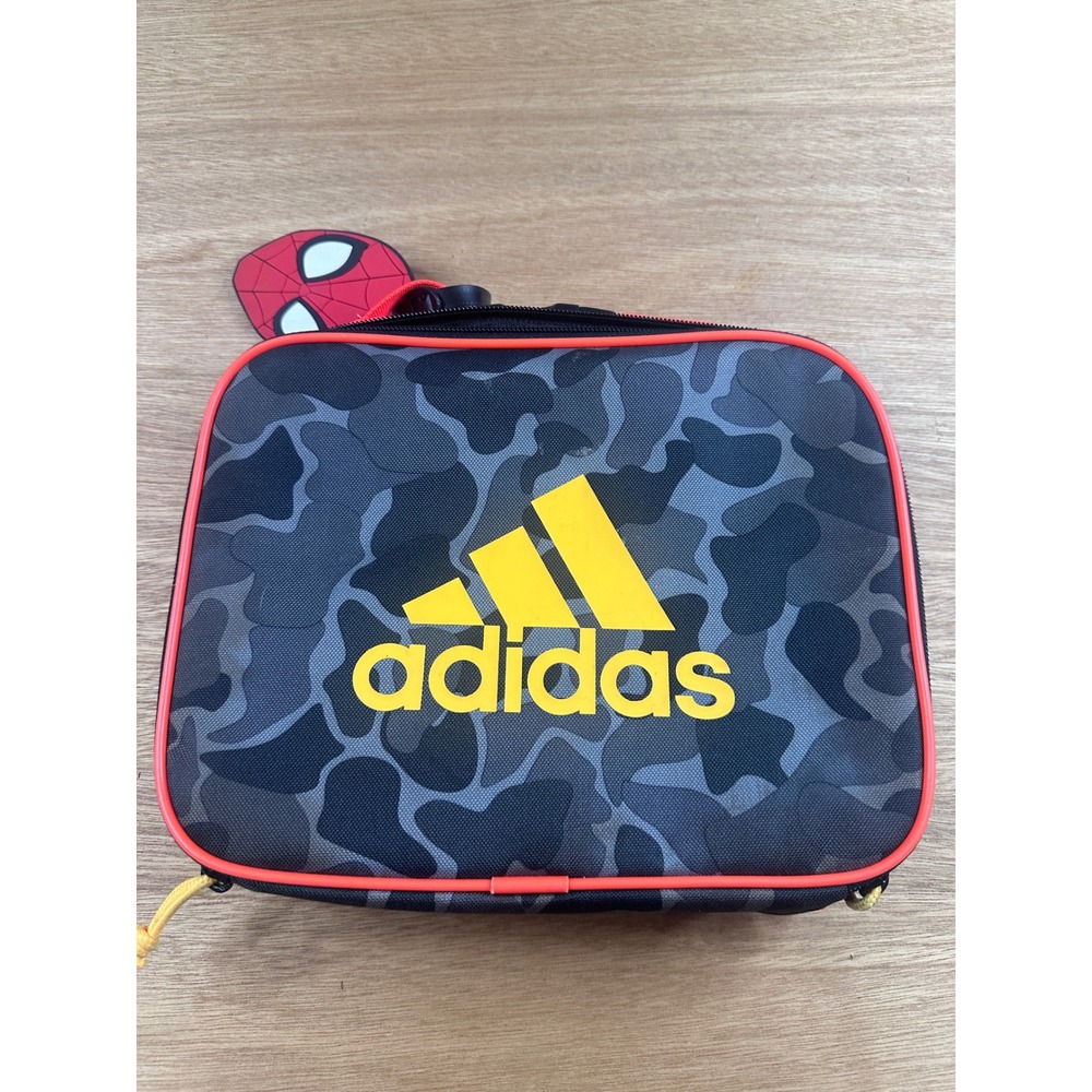 Adidas Insulated Lunch Bag Spider-Man Zipper Pull Camo Black Red Kids